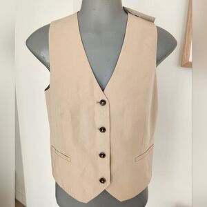 RW&CO. Beige Button-Front Women's Vest